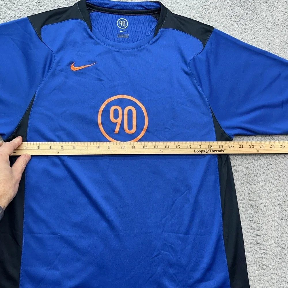 Nike Total 90 Shirt Mens L Blue T90 Soccer Jersey Dri-Fit Tee Vented‎ Athleisure